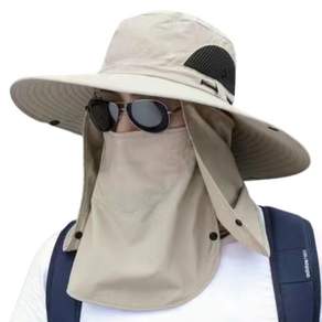 Alpha Mountain 防紫外線戶外帽帽+頸套套裝, 淺褐色