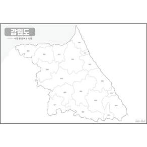 Map.Come 江原道市縣邊界著色地圖 S號, 1個