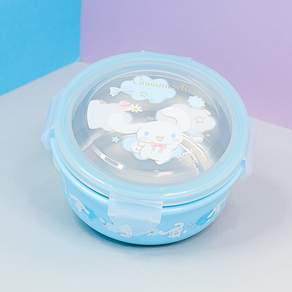 LILFANT Sanrio 兒童肉桂捲密封圓形便當盒, 大耳狗款, 1個