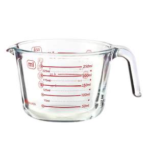 Super Oven Glass 耐熱玻璃量杯, 紅色, 250ml, 1個