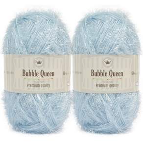 brandyarn Bubble Queen系列 菜瓜布線 90g, 淺藍色, 2捲