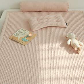 asomn 孩童款100支棉質絎縫睡墊, Baby pink, 1件
