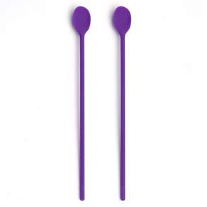 Zuja.com 矽膠長勺, 2個, 紫色