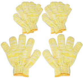 3件套自由玩耍兒童體驗棉雙手手套, 黃色