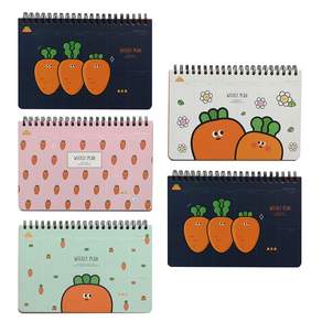 PINKFOOT 胡蘿蔔印花週計畫本, 顏色隨機, 1組