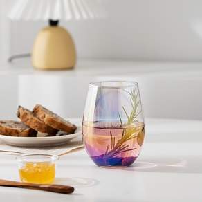 JIN GLASS 多彩耐熱玻璃無梗紅酒杯, 570ml, 4個