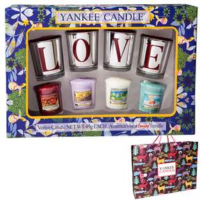 YANKee CANDLe 香氛蠟燭禮物組, 黑櫻桃+純淨棉+檸檬薰衣草+巴哈馬微風