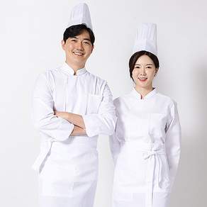 Sekyung按扣式廚師長袖T卹+圍裙+不織布帽子+抹布套裝