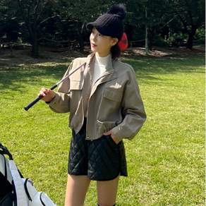 PIPPIN 女款 Golf Daily Denib 高領拼色短款夾克 66163