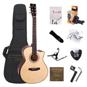 Bentivoglio Acoustic 原聲吉他 GA 切角琴身 + 10 只裝, 混合顏色, 正品1112lvc