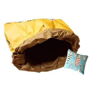 HEALING TIME BTOB 貓咪紙袋隧道 附迷你貓抱枕 款式隨機, 黃黑色, 1組