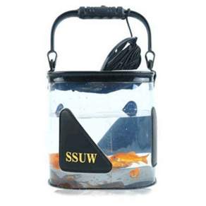 SCHWARZ KOREA 透明活魚取水桶, 水桶(黑色)+組件(隨機出貨)