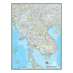 Map.Come 國家地理印度支那地圖塗層 78 x 110cm, 1個