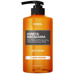 Kundal 昆黛爾 蜂蜜&澳洲堅果保濕沐浴露, Baby Powder, 1058ml, 1瓶