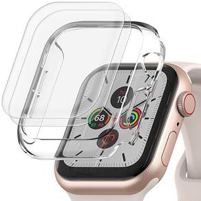 SINJIMORU Apple Watch專用TPU螢幕保護貼 2片+保護硬殼, 晶瑩剔透（案例）