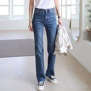 SUBIJEANS 女款鬆緊帶長款喇叭牛仔褲 SP173