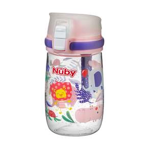 Nuby 晶透直飲杯, 粉紅樂園, 300ml, 1個