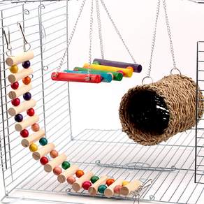 鸚鵡攀爬休憩玩具 3入組, 混色, 1套