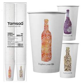 Tamsaa 印花紙杯 500ml, 100個, 1組