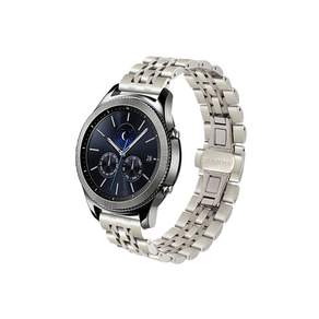 Galaxy Watch3/Watch4/Watch4Classic/Active2 41/42mm 奢華金屬磨砂錶帶 20mm, 單品, 銀