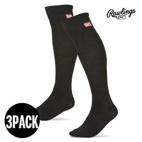 羅林斯棒球褲襪 AAS9S01-B, 黑色, 3雙