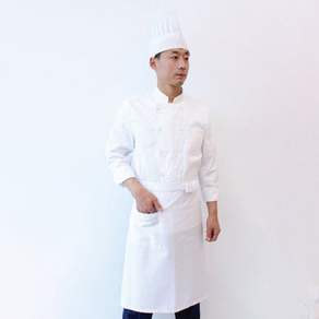 Neo Apparel 長袖廚師Tick-tock 3件套（長袖上衣+圍裙+帽子）衛生製服廚師制服男女通用烹飪制服套裝