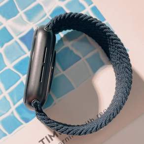 女式 9999 Apple Watch 兼容 7 SE 6 3 2 編織單圈錶帶 38 40 41 42 44 45 毫米兼容, 42/44/45mm（長）, 木炭