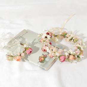 BeautifulDecoSense 感花冠+花朵手鍊套組自婚禮胸花胸花, 花冠