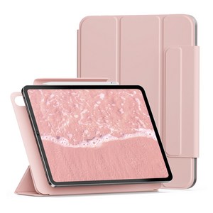 신지모루 마그네틱 폴리오 펜슬 커버 태블릿PC 케이스, 핑크 샌드, 1개