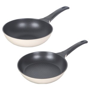 Elga 티타늄 주물 프라이팬 세트 2개, 혼합색상, 1세트, 프라이팬 20cm + 궁중팬 20cm