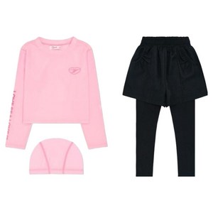 유잇 여아용 베리클로젯 몰디브 선셋 rashguard 상의 + 하의 + 모자 세트