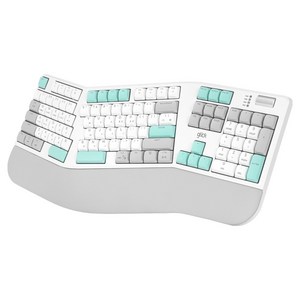 지클릭커 무선 OFFICEPRO 인체공학 로우키 저소음 블루투스 풀윤활 기계식 키보드, 화이트, EK500, 핑크축