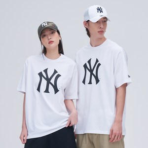 뉴에라 남녀공용 MLB 빅 로고 뉴욕 양키스 오버핏 반팔 티셔츠 1472131