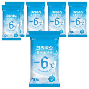 크리넥스 쿨링 물티슈 휴대형, 10매, 6개