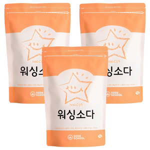 소다스쿨 워싱소다 세탁세제 본품, 1kg, 3개