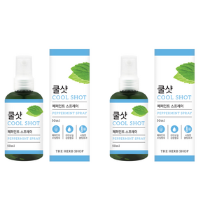더허브샵 쿨샷 페퍼민트 스프레이, 50ml, 2개
