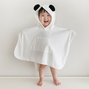이키 유아용 순수 대나무 뱀부 포켓 타월가운 S, 판다, 1개