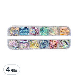 하드 자개 네일 파츠 12종 세트, 혼합색상, 4개