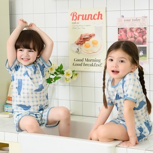보누맘 아동용 5부 에어매쉬 아동 실내복_상의 + 하의 세트