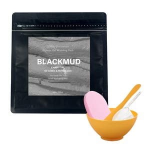 린제이 리네추럴 블랙머드(차콜) 모델링팩 400g+팩도구3종+클렌징해면, 1개