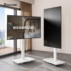 제니코어 이동식 TV거치대 26~65인치 브라켓 화이트, 이동형 TV스탠드 ZC-65MSW 화이트 (26~75), 1개