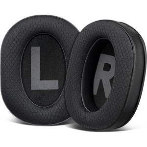 SOULWIT 교체용 이어패드-호환 모델 Logitech G Pro G Pro X G ProX 2 헤드폰 쿨링 젤 및 다소재 가능 1쌍, Black-Mesh Fabric, 1개