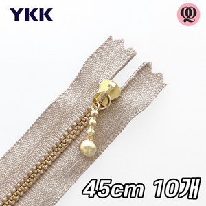 퀼팅맘 YKK지퍼 물방울 골드 메탈지퍼 3호, 리넨(연베이지), 10개