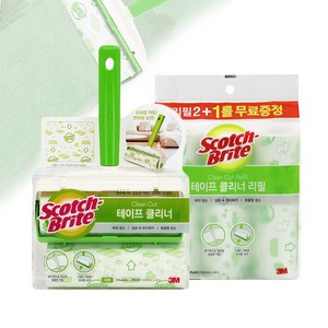 3M 스카치브라이트 테이프클리너 본체 대형 핸들+리필 2입 + 리필 3개, 1세트