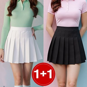 더간다 스커트 속바지 큐롯 치마 여성 여성골프치마 1+1, 2개, 블랙+블랙