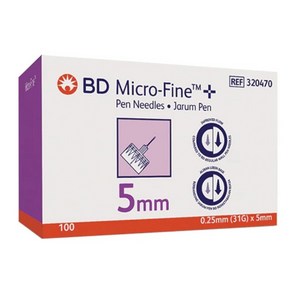 BD 비디 31G 5mm 인슐린 멸균주사침 주사바늘 펜니들 200개+사은품(알콜솜200매) 당뇨소모성재료, 1개, 100개입
