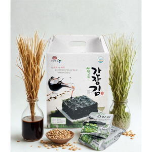 소문난 대천 모양맛김 새싹보리 간장 김 24봉 세트 할아버지 할머니 아기 무염, 24개, 3g