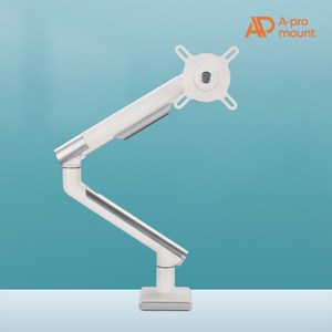 아프로마운트 AP-T49W 프리미엄 싱글 모니터암 모니터 거치대 브라켓 화이트, 1개
