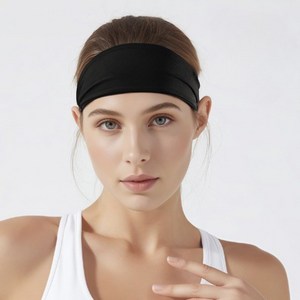 Bright L 운동 헤어밴드 스포츠 헤어밴드, 1개, Black