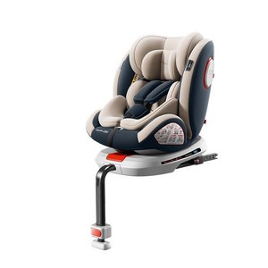 유아 카시트 어린이 안전시트 0-12세 범용 360도 뒤집힘 방지, 패션 베이지(풋레스트/선쉐이드 없음)